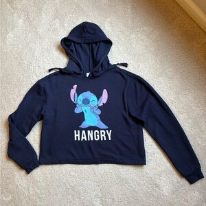 Cropped Lilo & Stitch Navy Blue Hoodie